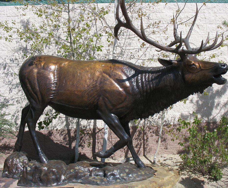 Decorate metal cast bronze life size elk statue